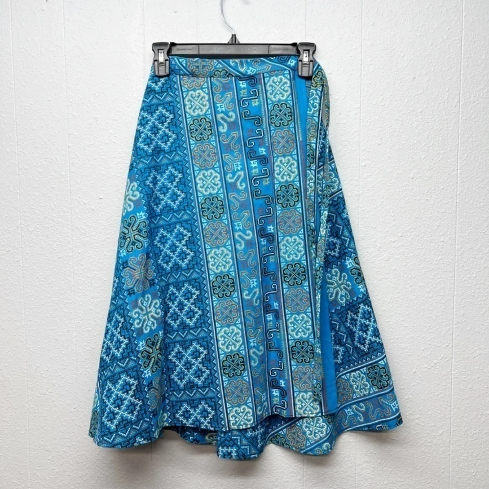 Women's True Wrap High Waisted Linen Skirt Medium Handmade Boho Cottage Festival